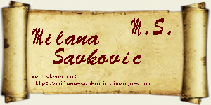 Milana Savković vizit kartica